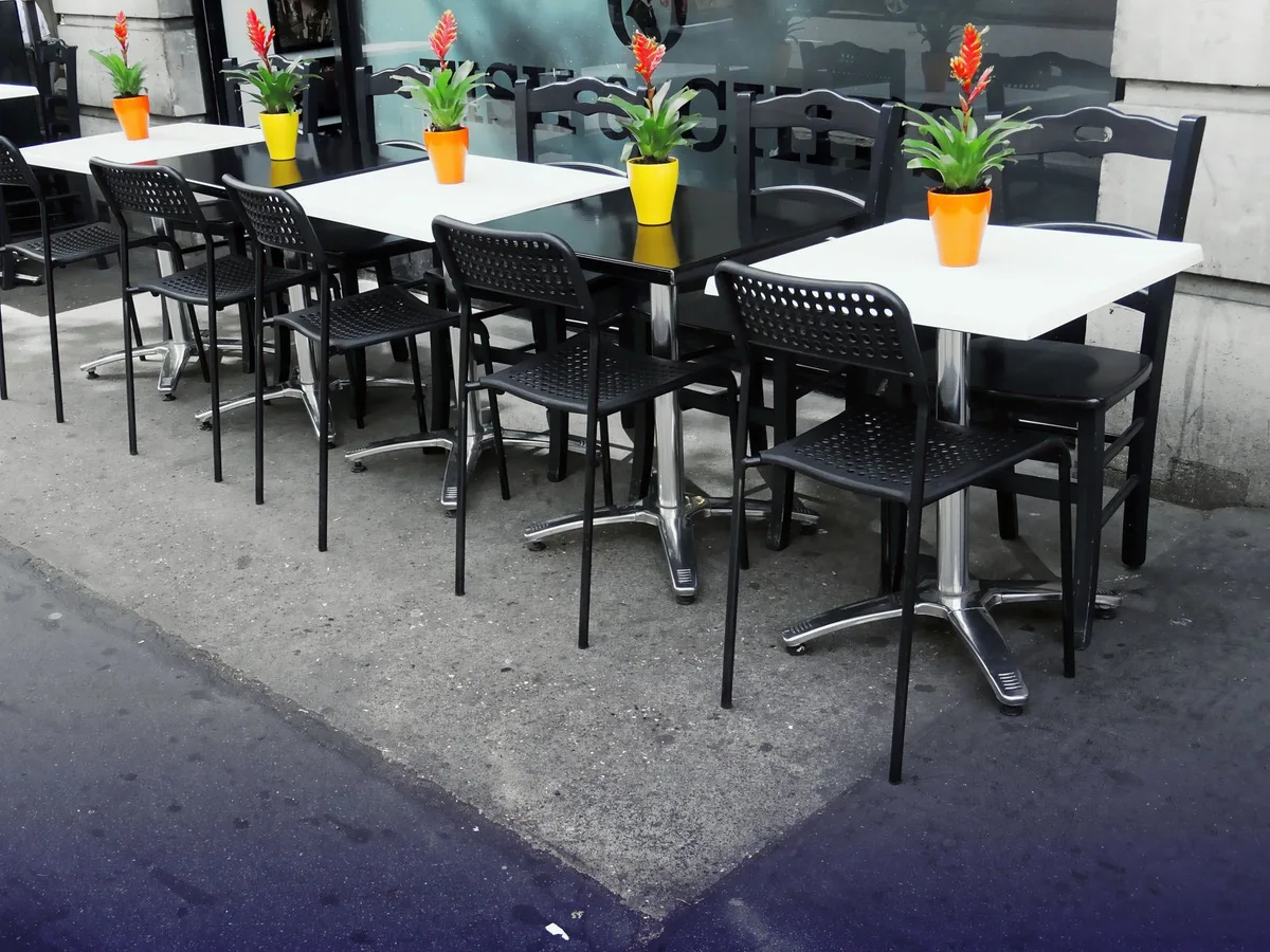 Pier 69 Market seating area near Bay Ridge waterfront
