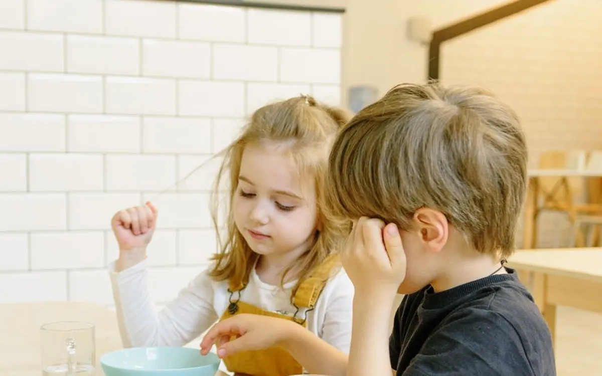 Children enjoying a meal at a family-friendly cafe in Bay Ridge Brooklyn